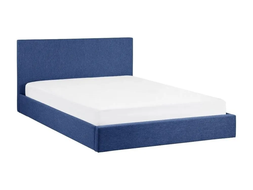 Julian Bowen Julian Bowen Rialto Dark Blue Linen Fabric Ottoman Bed Frame