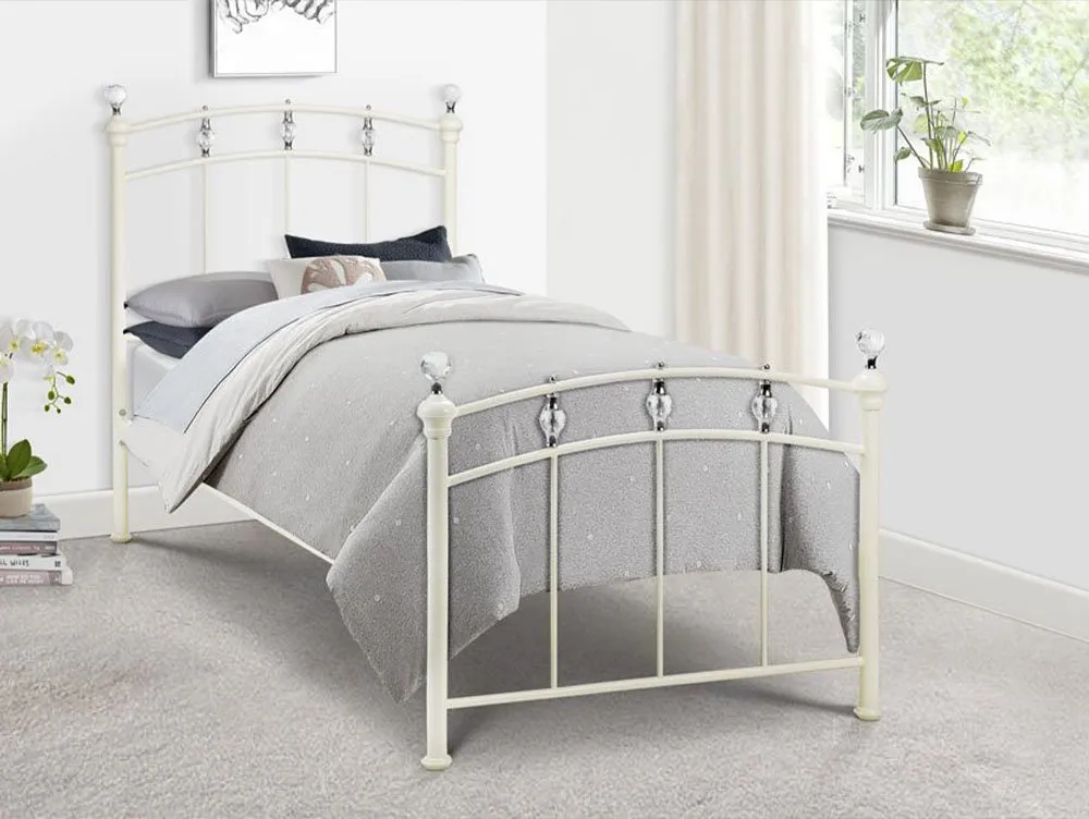 Julian Bowen Julian Bowen Sophie 3ft Single Ivory Metal Bed Frame