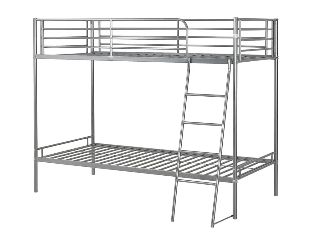 Seconique Seconique Brandon 3ft Silver Metal Bunk Bed Frame