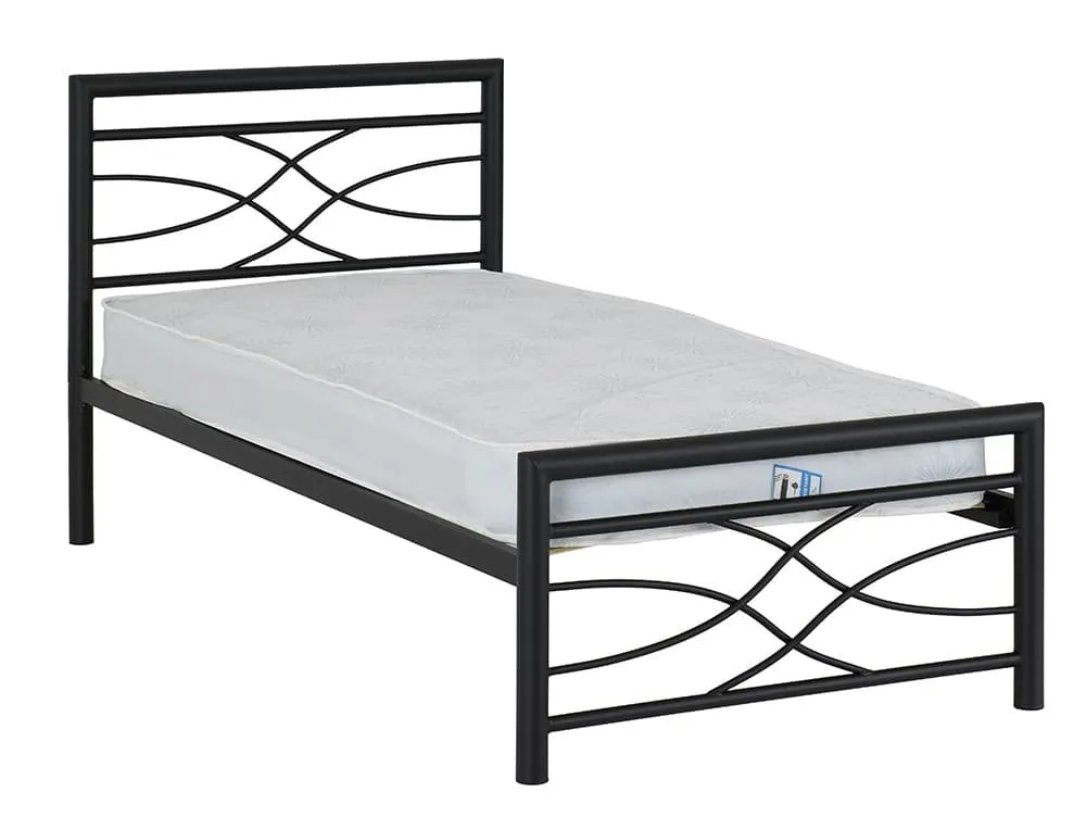 Seconique Seconique Kelly 3ft Single Black Metal Bed Frame