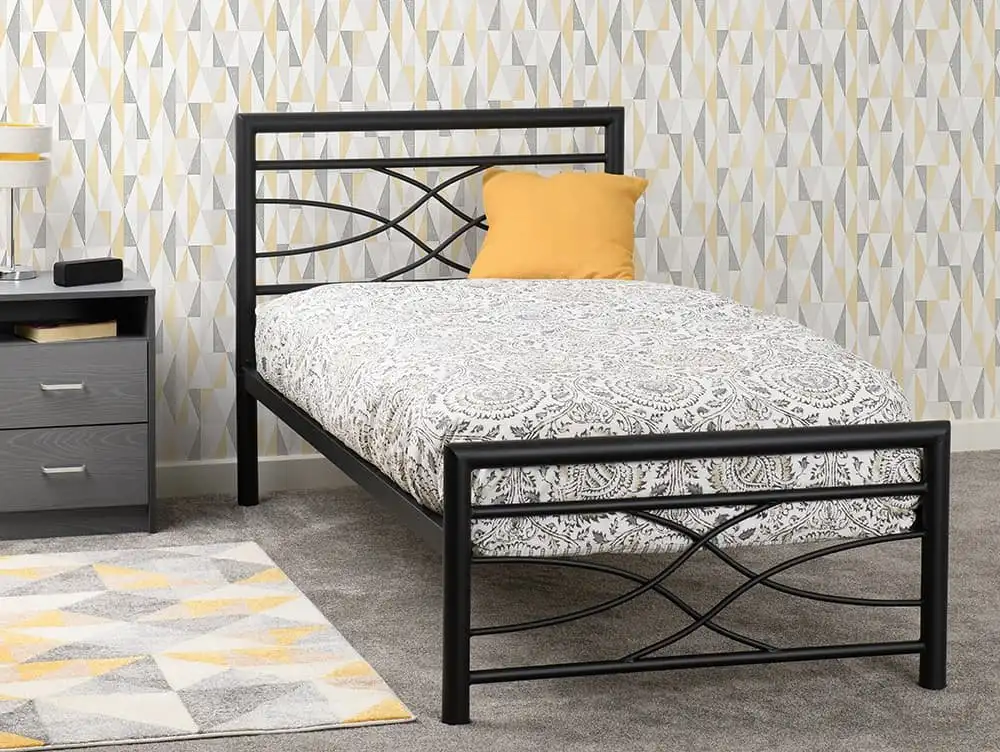 Seconique Seconique Kelly 3ft Single Black Metal Bed Frame