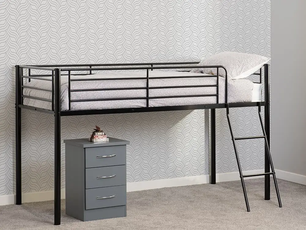 Seconique Seconique Kora Black Metal Mid Sleeper Bed Frame