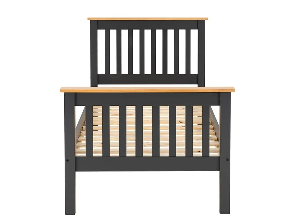 Seconique Seconique Monaco Grey and Oak Wooden Bed Frame (High Footend)