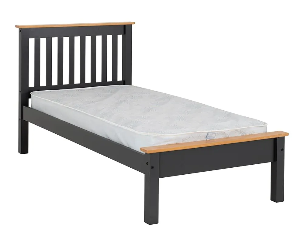Seconique Seconique Monaco Grey and Oak Wooden Bed Frame (Low Footend)