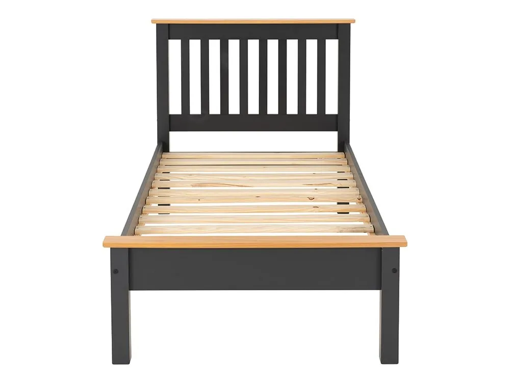 Seconique Seconique Monaco Grey and Oak Wooden Bed Frame (Low Footend)