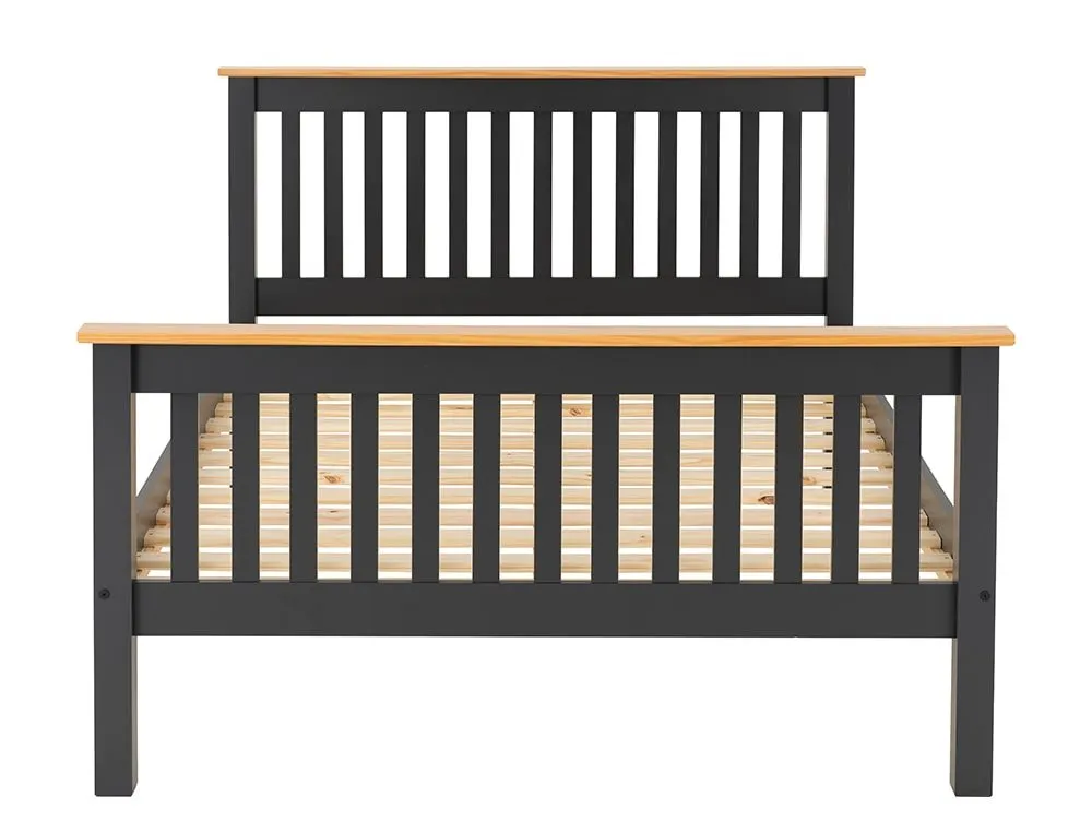 Seconique Seconique Monaco 4ft6 Double Grey and Oak Wooden Bed Frame (High Footend)