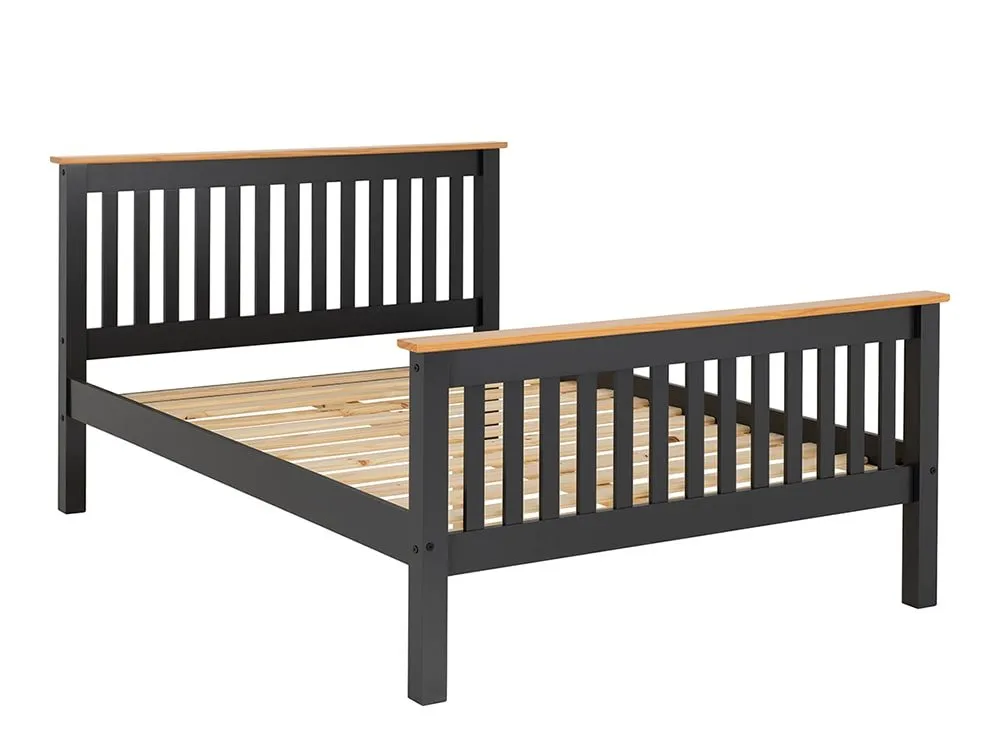 Seconique Seconique Monaco Grey and Oak Wooden Bed Frame (High Footend)