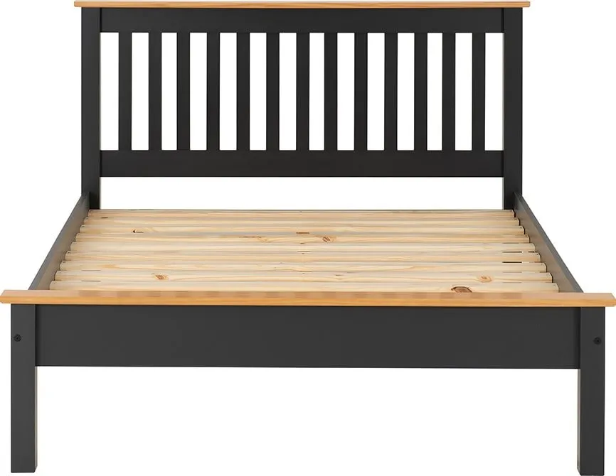 Seconique Seconique Monaco 4ft6 Double Grey and Oak Wooden Bed Frame (Low Footend)