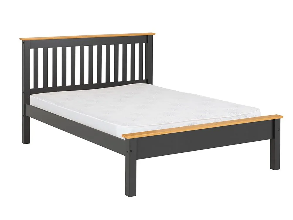 Seconique Seconique Monaco Grey and Oak Wooden Bed Frame (Low Footend)