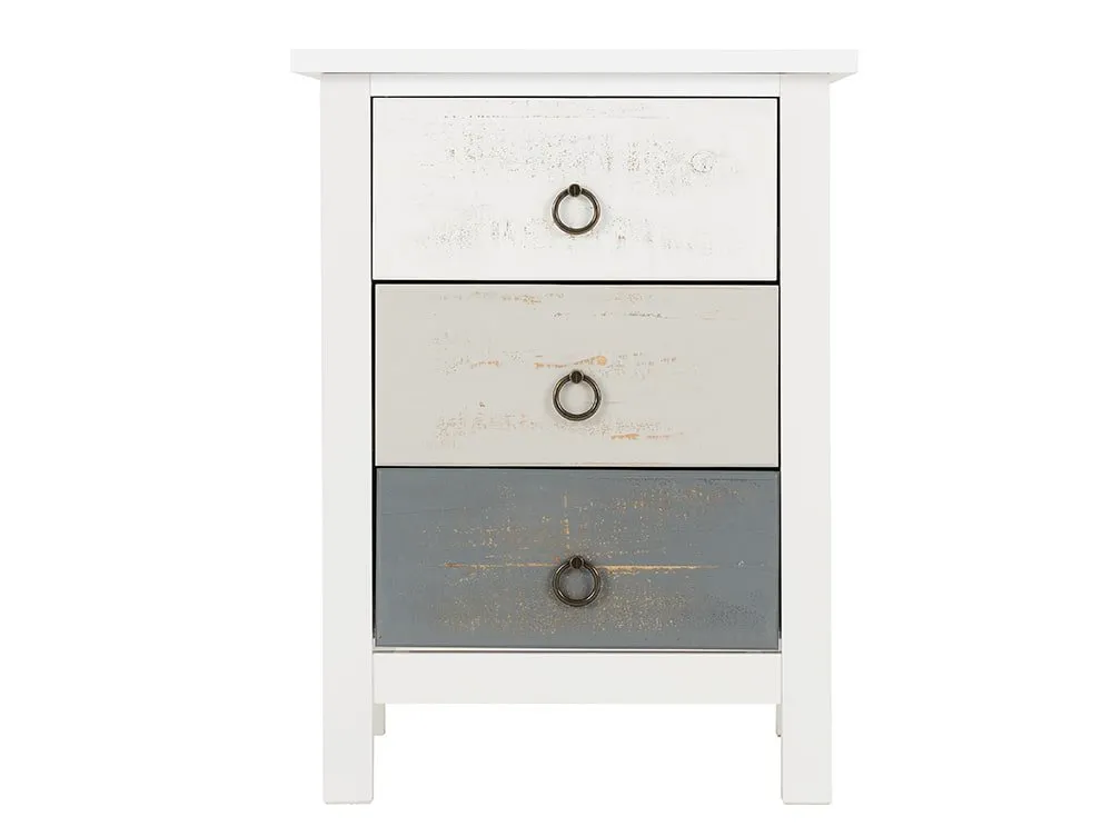 Seconique Seconique Vermont Grey and White 3 Drawer Bedside Table