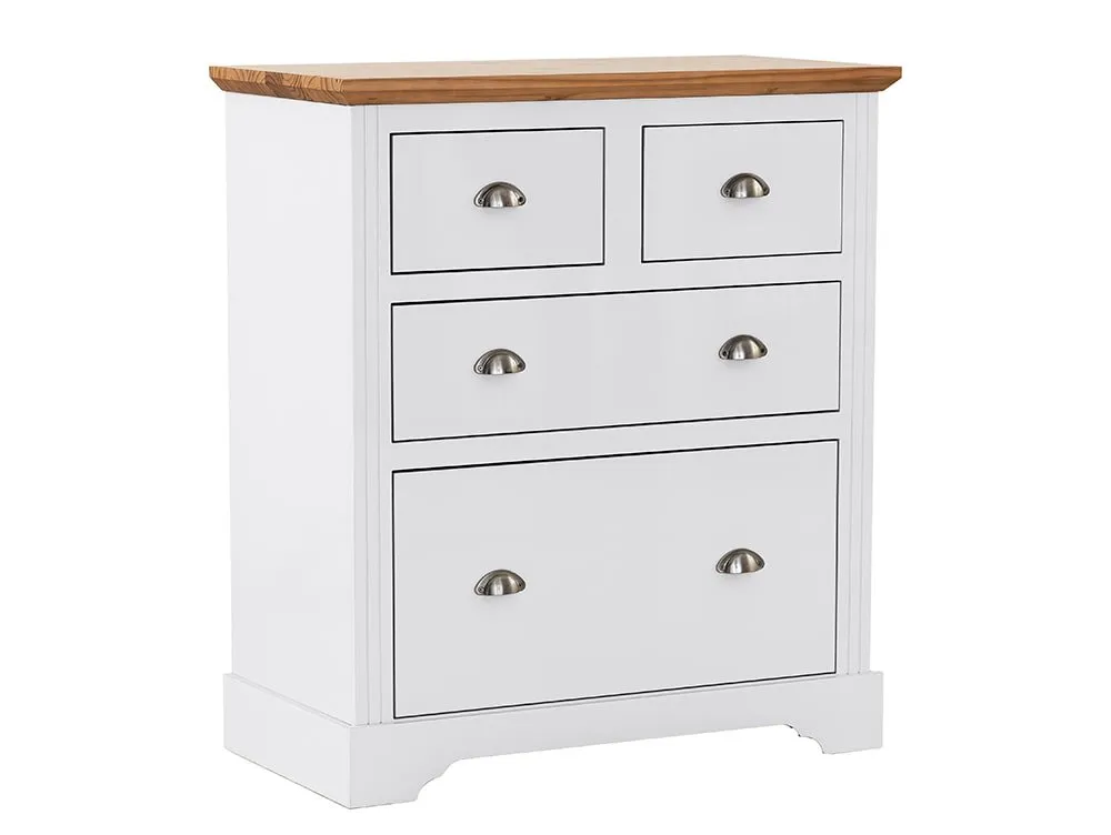 Seconique Seconique Toledo White and Oak 2+2 Drawer Chest of Drawers