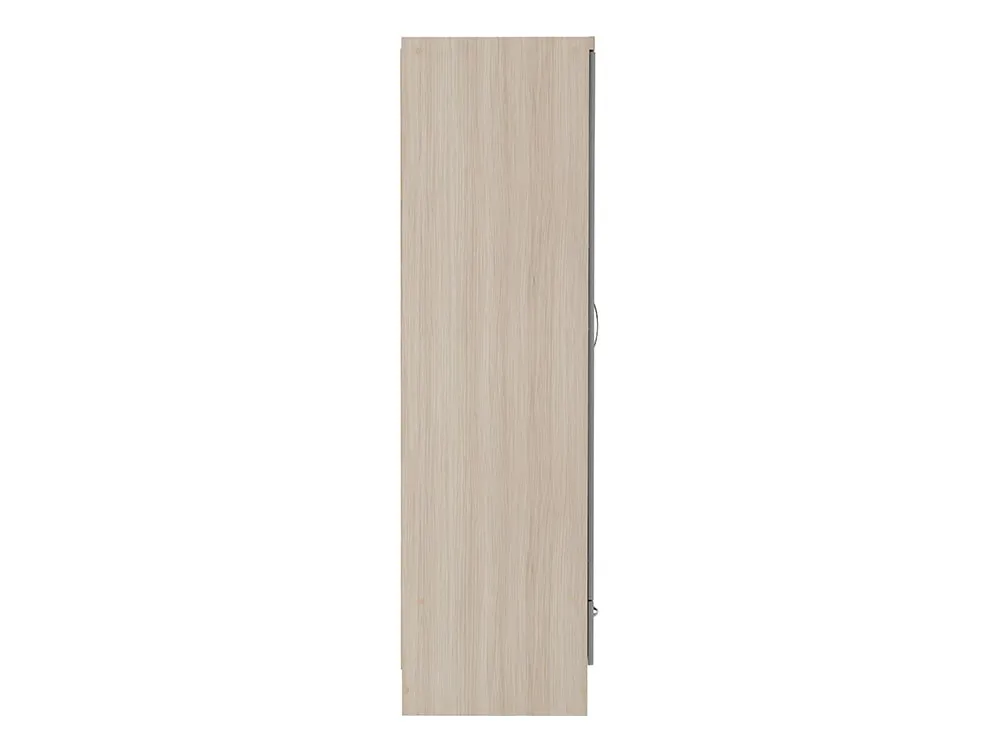 Seconique Seconique Nevada Grey Gloss and Oak 2 Door 1 Drawer Double Wardrobe
