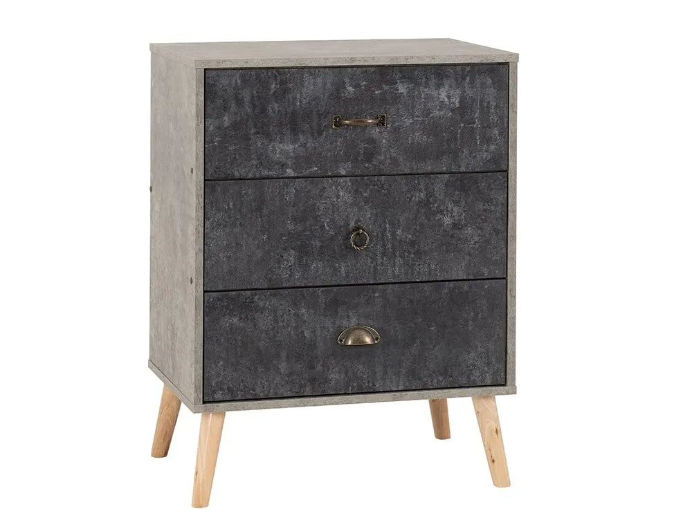 Seconique Seconique Nordic Concrete Effect 3 Drawer Chest of Drawers