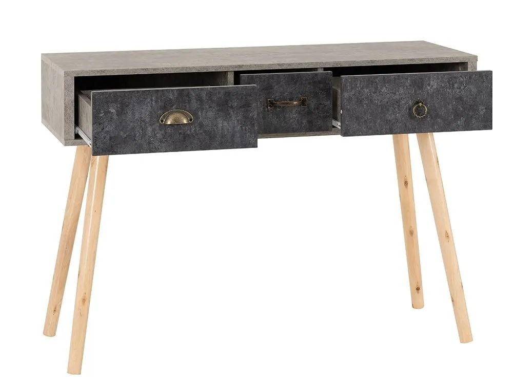 Seconique Seconique Nordic Concrete Effect 3 Drawer Console Table