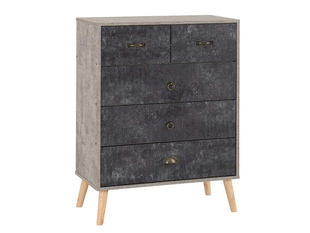 Seconique Seconique Nordic Concrete Effect 3+2 Drawer Chest of Drawers