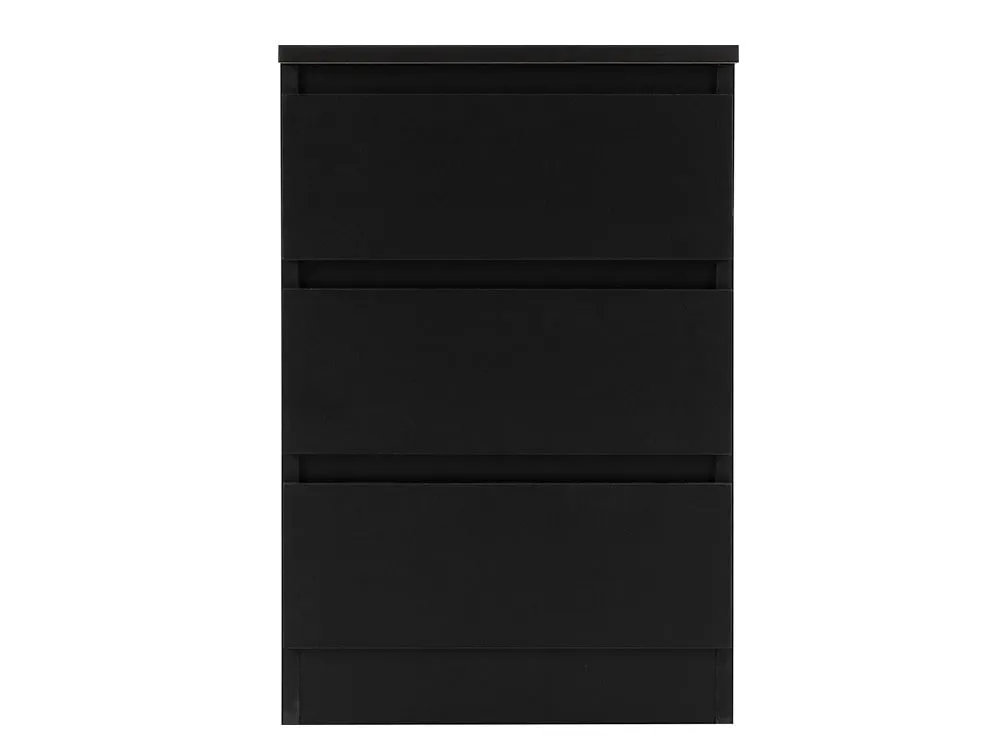 Seconique Seconique Malvern Black 3 Drawer Bedside Table