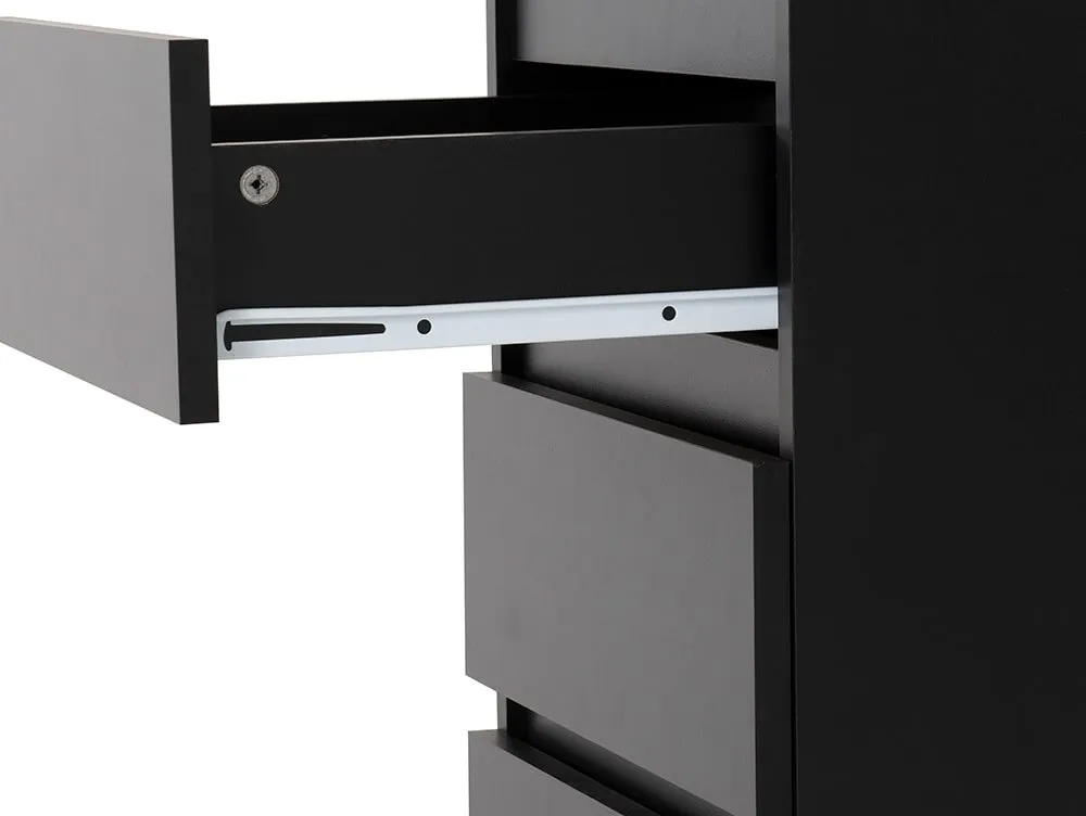 Seconique Seconique Malvern Black 3 Drawer Bedside Table