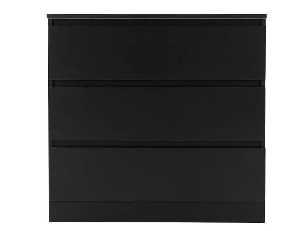 Seconique Seconique Malvern Black 3 Drawer Low Chest of Drawers