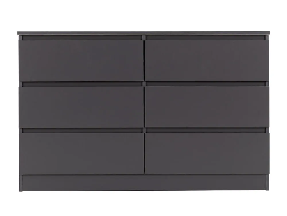 Seconique Seconique Malvern Grey 3+3 Drawer Chest of Drawers