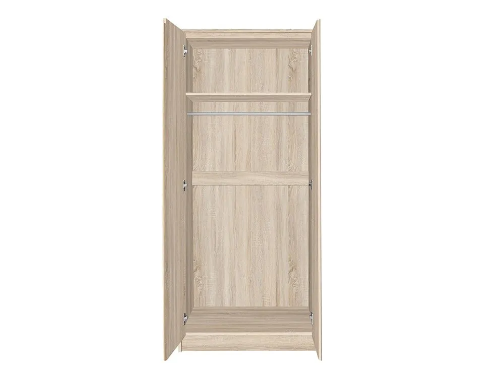 Seconique Seconique Malvern Sonoma Oak 2 Door Double Wardrobe