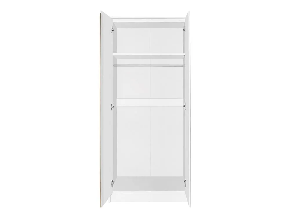 Seconique Seconique Malvern White 2 Door Double Wardrobe