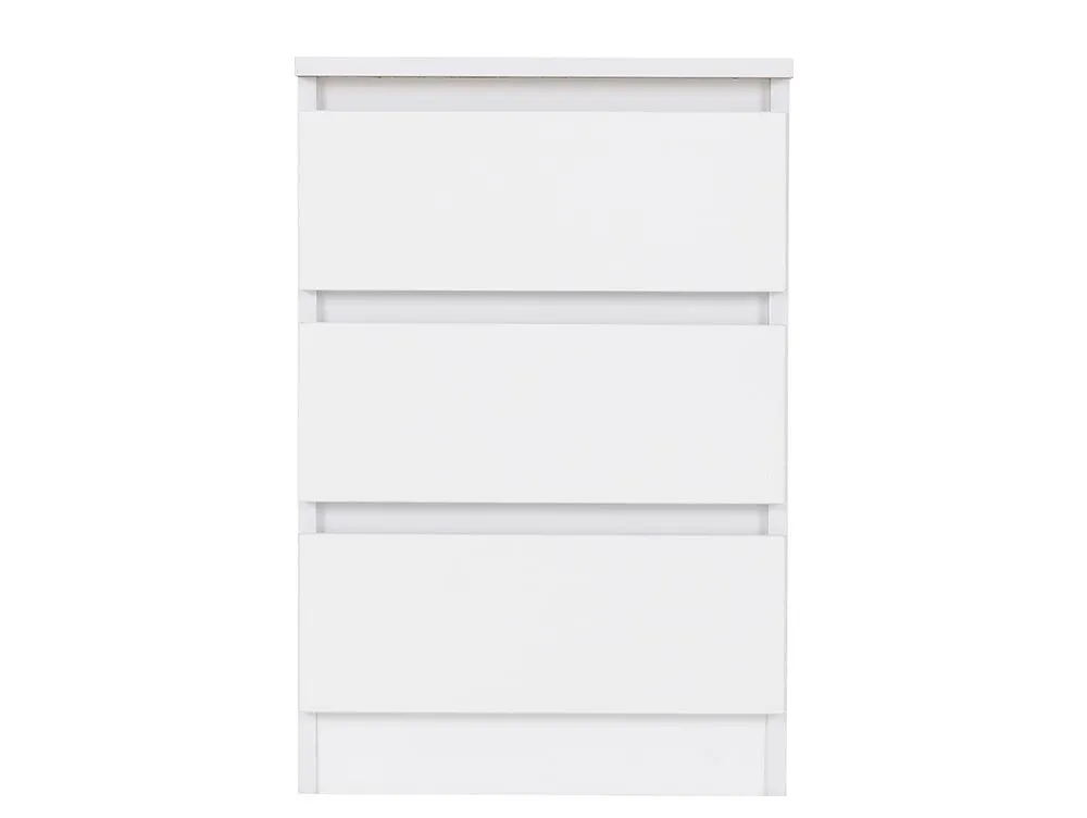 Seconique Seconique Malvern White 3 Drawer Bedside Table