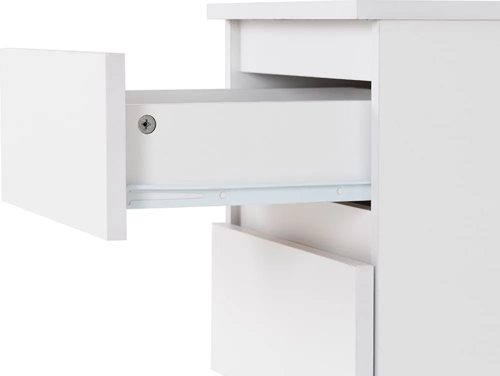 Seconique Seconique Malvern White Pair of 3 Drawer Bedside Cabinets