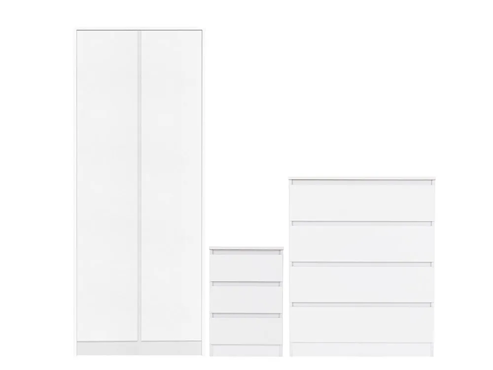 Seconique Seconique Malvern White 3 Piece Bedroom Furniture Package