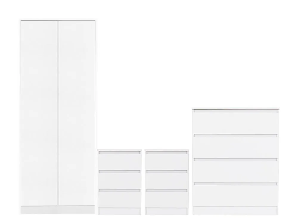 Seconique Seconique Malvern White 4 Piece Bedroom Furniture Package