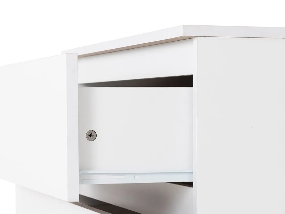 Seconique Seconique Malvern White 3 Drawer Low Chest of Drawers