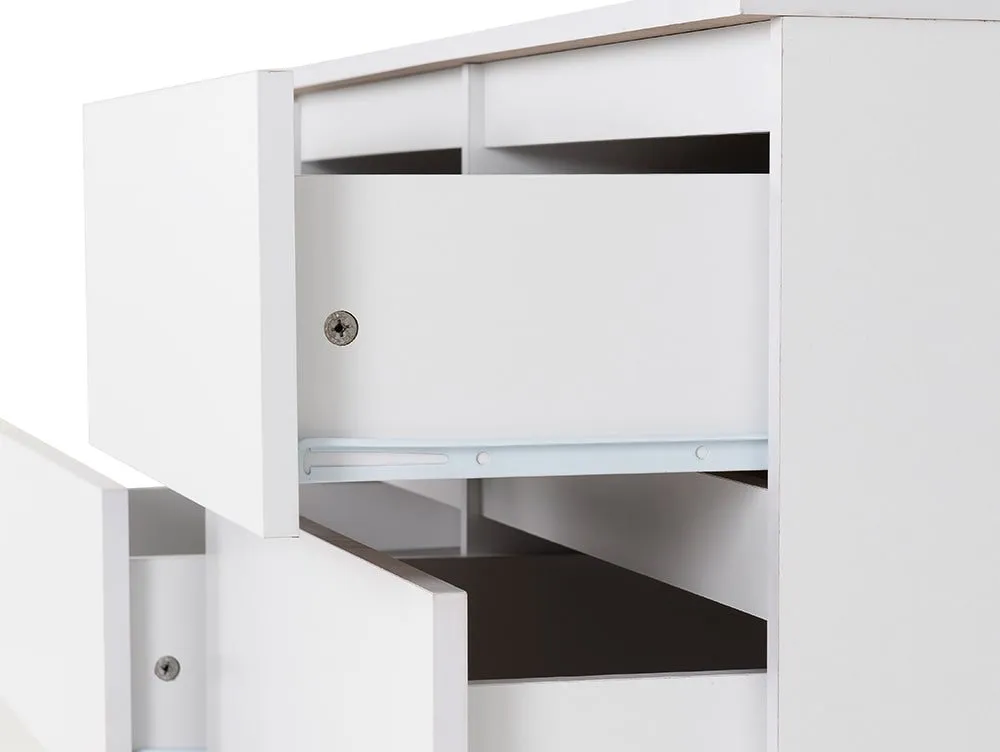 Seconique Seconique Malvern White 3+3 Drawer Chest of Drawers