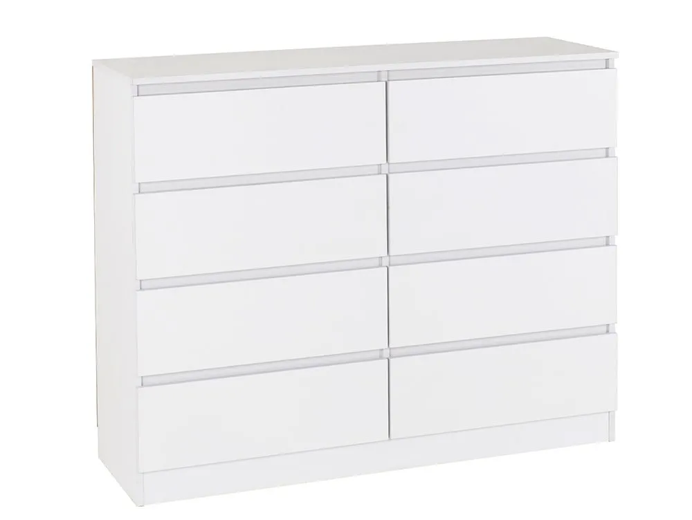 Seconique Seconique Malvern White 4+4 Drawer Chest of Drawers