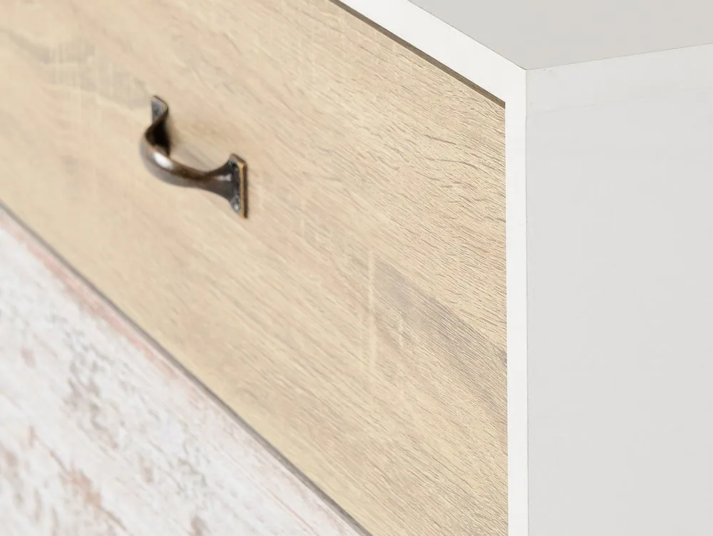 Seconique Seconique Nordic White and Oak 3 Drawer Chest of Drawers