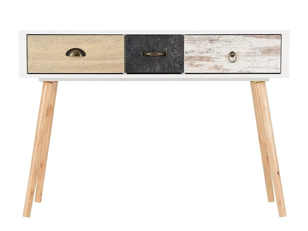 Seconique Seconique Nordic White and Oak 3 Drawer Console Table