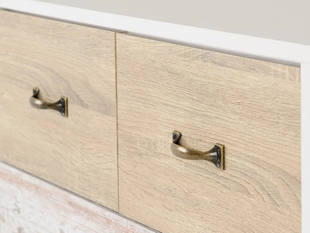 Seconique Seconique Nordic White and Oak 3+2 Drawer Chest of Drawers