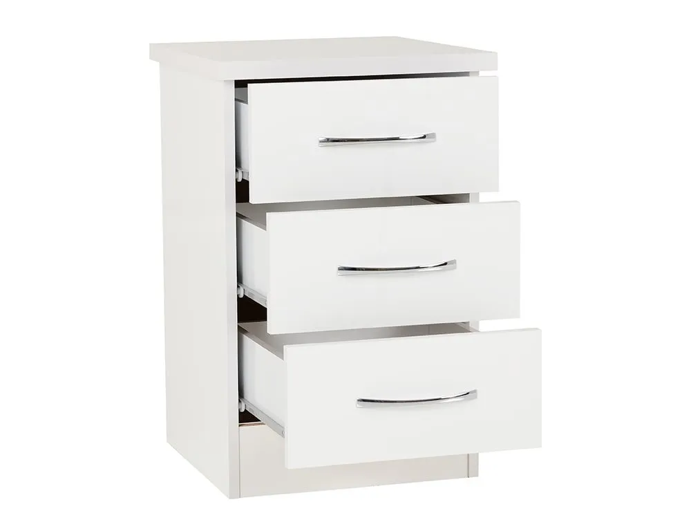 Seconique Seconique Nevada White High Gloss 4 Piece Bedroom Furniture Package