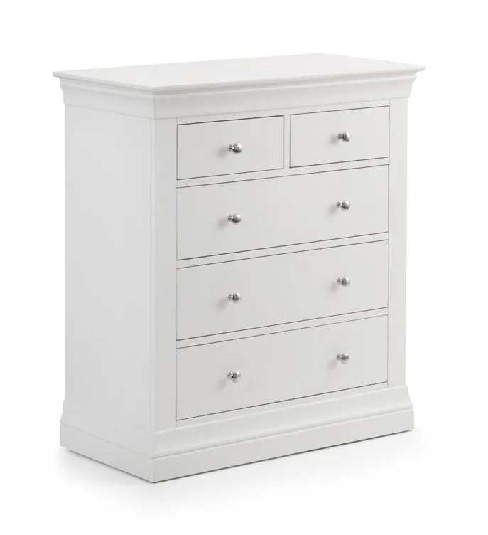 Julian Bowen Julian Bowen Clermont Surf White 3+2 Chest of Drawers