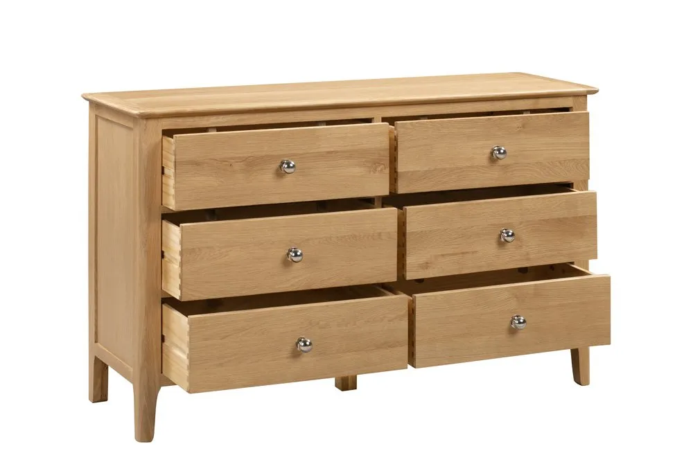 Julian Bowen Julian Bowen Cotswold Oak 6 Drawer Chest of Drawers