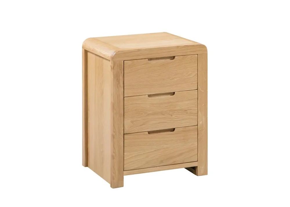 Julian Bowen Julian Bowen Curve 3 Drawer Oak Bedside Table (Assembled)