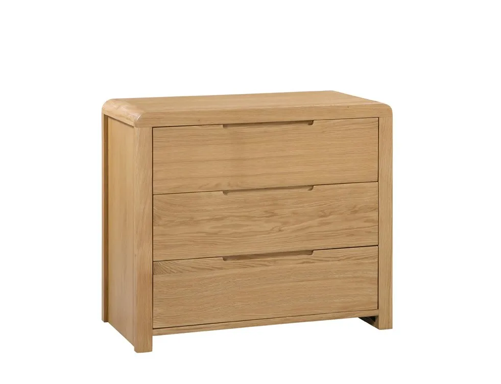 Julian Bowen Julian Bowen Curve 3 Drawer Oak Chest of Drawers (Assembled)