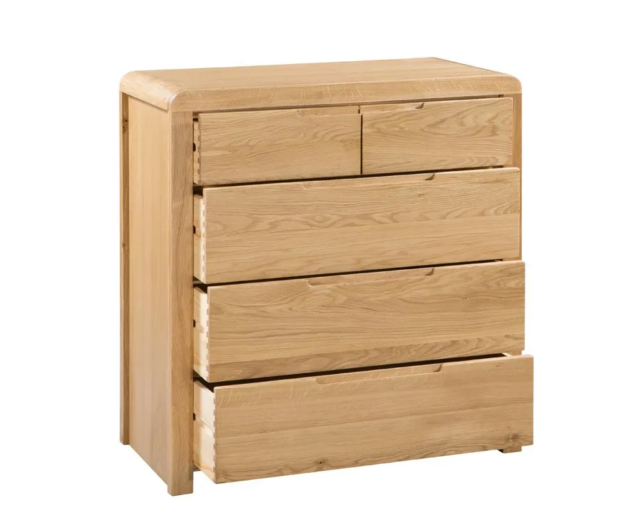 Julian Bowen Julian Bowen Curve 3+2 Oak Chest of Drawers (Assembled)