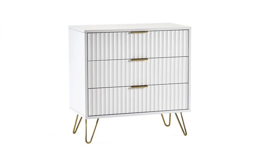 Julian Bowen Julian Bowen Murano Matte White 3 Drawer Chest of Drawers