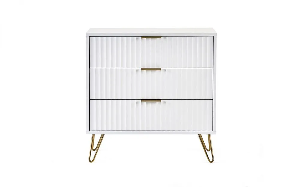 Julian Bowen Julian Bowen Murano Matte White 3 Drawer Chest of Drawers