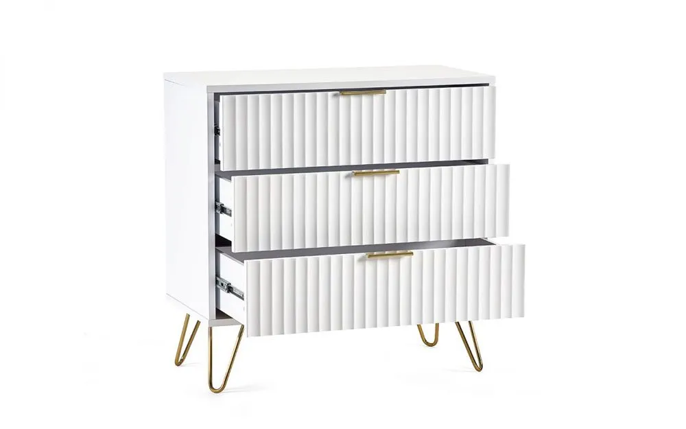 Julian Bowen Julian Bowen Murano Matte White 3 Drawer Chest of Drawers