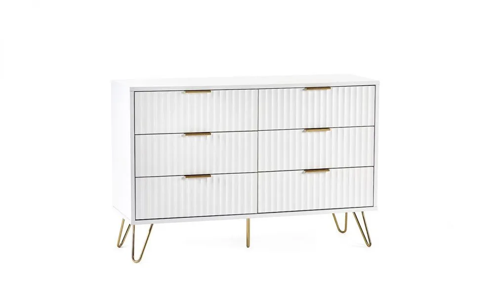 Julian Bowen Julian Bowen Murano Matte White 6 Drawer Chest of Drawers