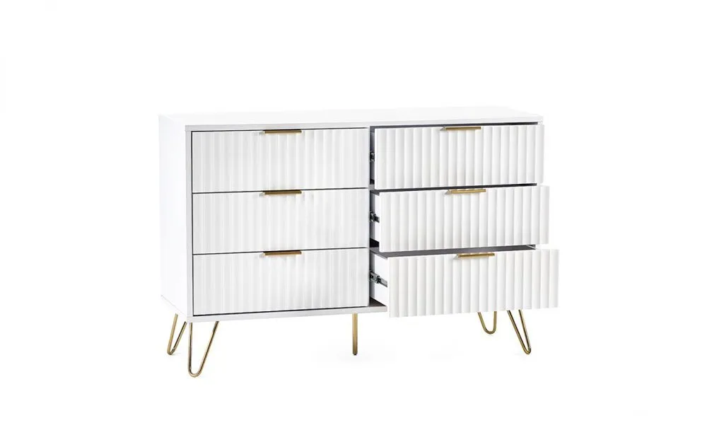 Julian Bowen Julian Bowen Murano Matte White 6 Drawer Chest of Drawers