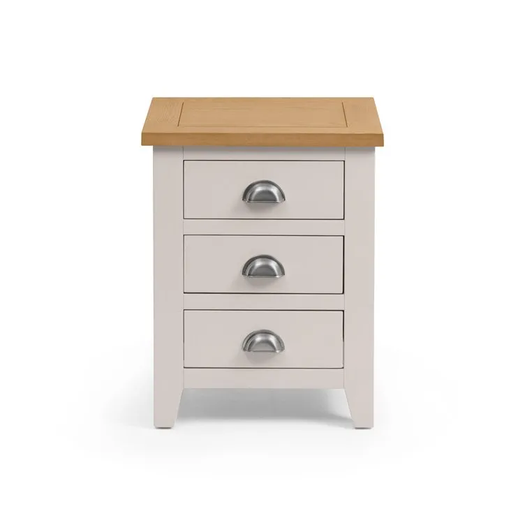 Julian Bowen Julian Bowen Richmond Grey and Oak 3 Drawer Bedside Table (Assembled)