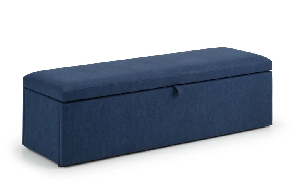 Julian Bowen Julian Bowen Sorrento Blue Linen Fabric Blanket Box