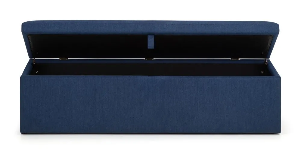 Julian Bowen Julian Bowen Sorrento Blue Linen Fabric Blanket Box