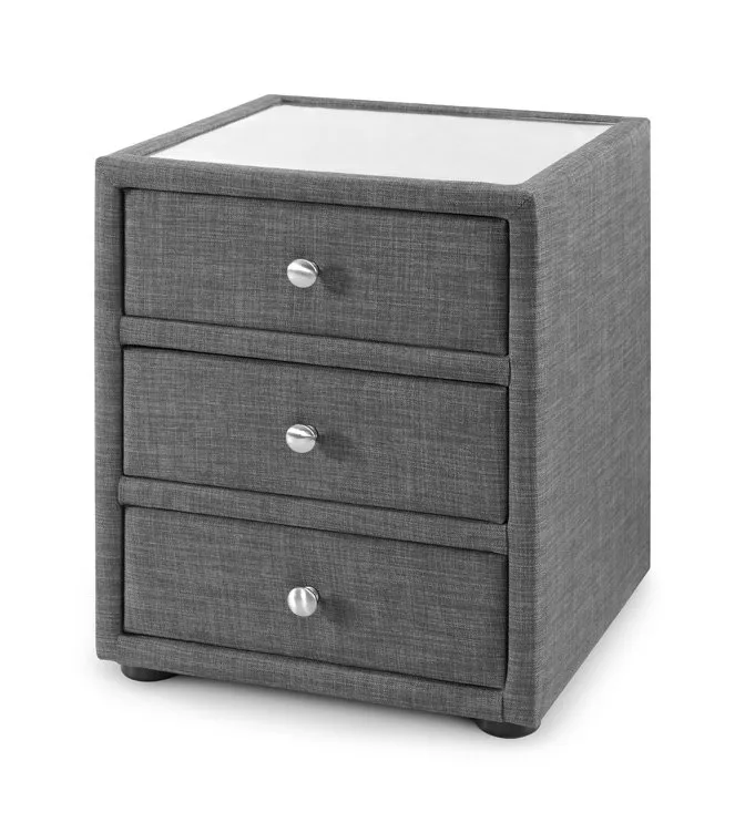 Grey fabric nightstand discount